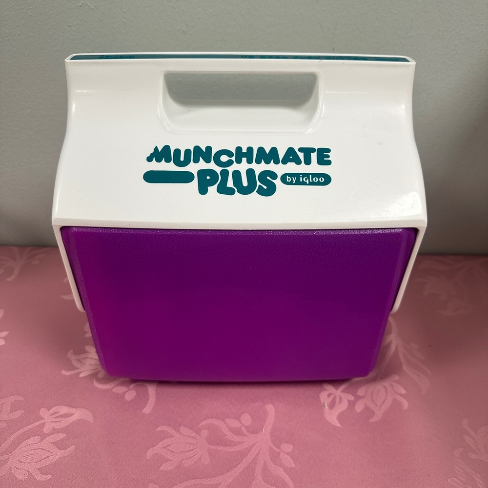 Vintage Igloo Munchmate Plus Personal Cooler Purple White Teal Made in USA
